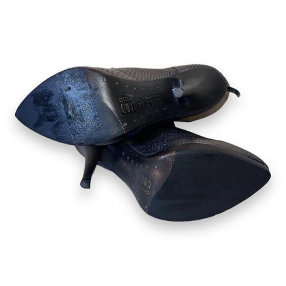 AllSaints Spitelfield Black Iridescent Snakeskin Emboss Leather Booties Women 8 - Picture 8 of 11